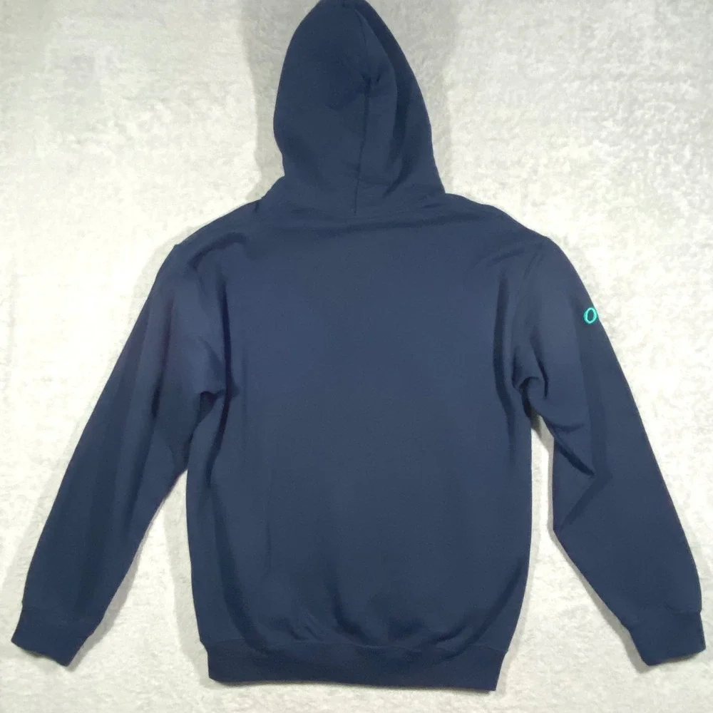 Gildan Mid-State Supply Hoodie‎ Mens Medium Blue Oasis Logo Pullover Sweatshirt